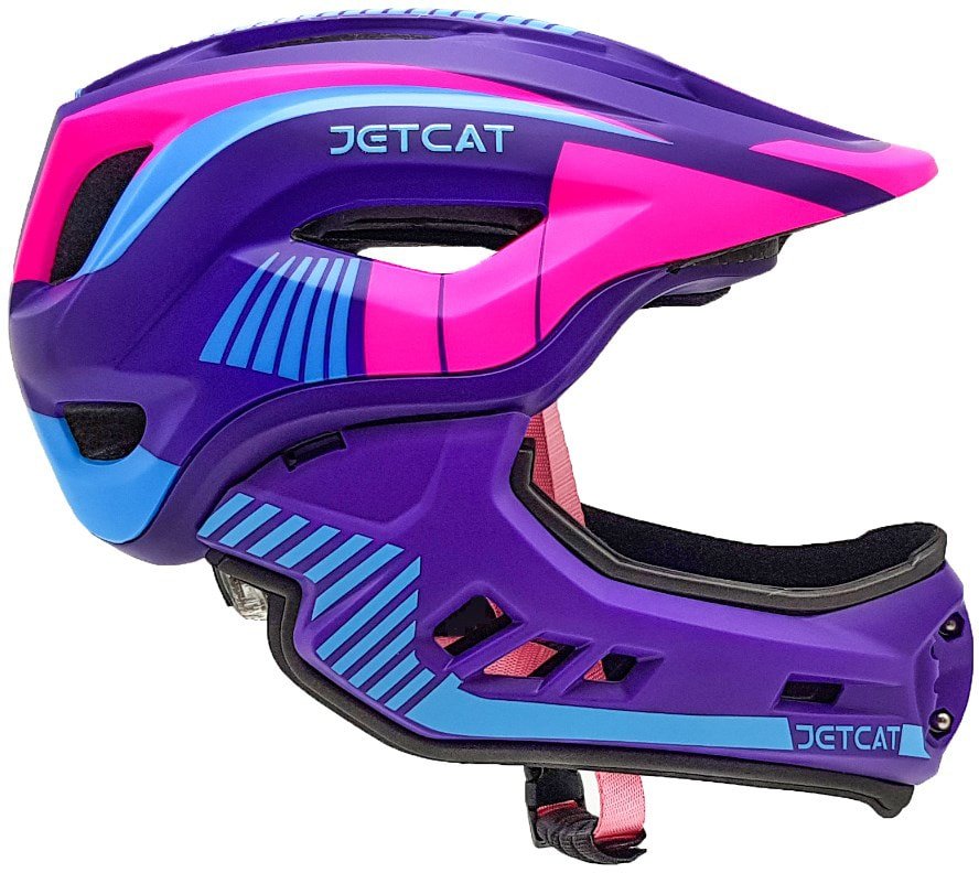 

Cпортивный шлем JetCat Fullface Raptor (р. 53-58, pink/purple/blue)
