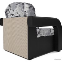 Кресло-кровать Мебель-АРС Кармен-2 (жаккард/экокожа, газета/черный)