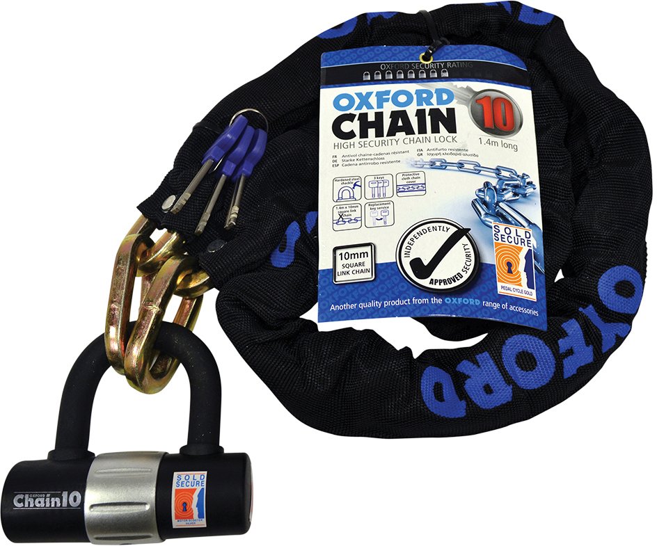 

Цепной велосипедный замок Oxford Chain 10 Chain Lock & Mini Shackle LK144