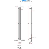 Полотенцесушитель Ростела Слим 1/2" 3 перекладины 12x150 см (черный)