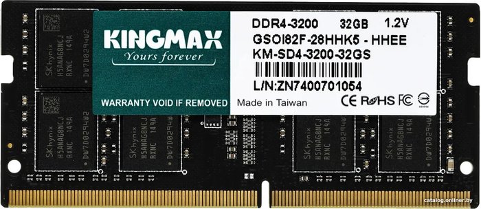 Kingmax 32ГБ DDR4 SODIMM 3200 МГц KM-SD4-3200-32GS