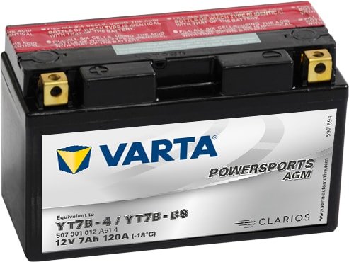 

Мотоциклетный аккумулятор Varta Powersport AGM YT7B-BS 507 901 012 (7 А·ч)