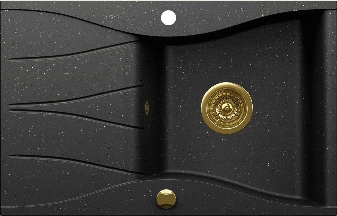

Кухонная мойка Kernau KGSO 6078 1B1D Deep Black + Gold Metallic
