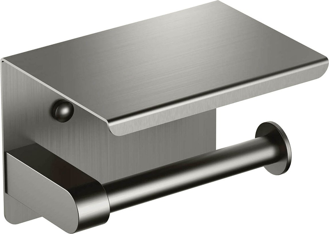 

Держатель для туалетной бумаги Aquatek Европа AQ4939BGM (с полкой, черный хром)