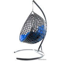 Подвесное кресло M-Group Капля Люкс 11030310 (серый ротанг/синяя подушка)