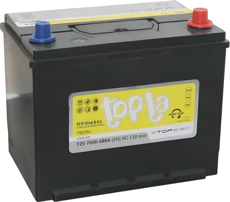 

Автомобильный аккумулятор Topla Asia EFB Stop&Go R+ (70 А·ч)