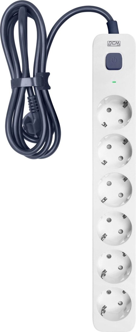 Стабилизатор Powercom SP-06W (3м, 6 розеток, белый/серый)