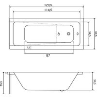 Ванна Lauter Estelle 130х70 21206030 (с серым подголовником)