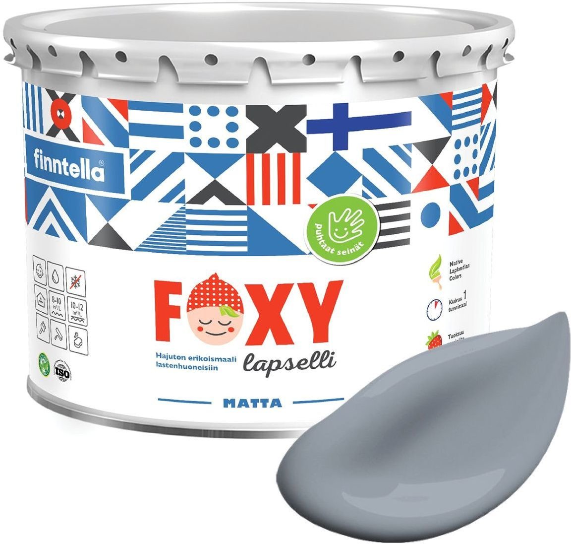 

Краска Finntella Foxy Lapselli Matte Hauki F-50-1-3-FL285 2.7 л (серый)