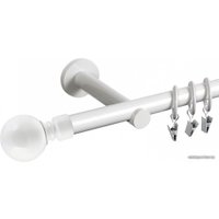 Карниз для штор АС ФОРОС Dance D19Г + наконечники Шар большой (2.4м, белый)