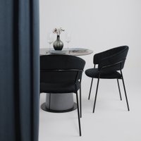 Кухонный стол Lepremo AV 2317 МДФ+керамика 900 (серый матовый Larka Grey/черный+HPL Будда)