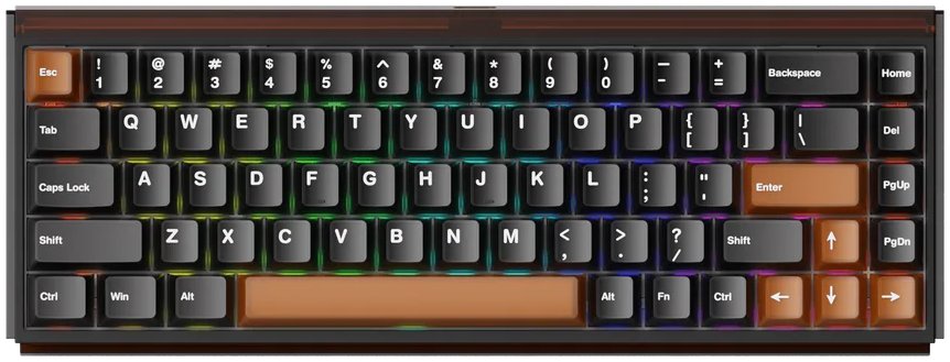 Клавиатура Akko Ray68 HE Wired Misty Black Tea (Akko AstroAim Magnetic, нет кириллицы)