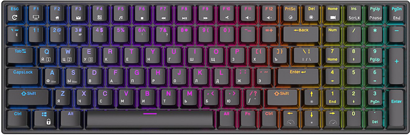 

Клавиатура Royal Kludge RK100 RGB (черный, RK Brown)