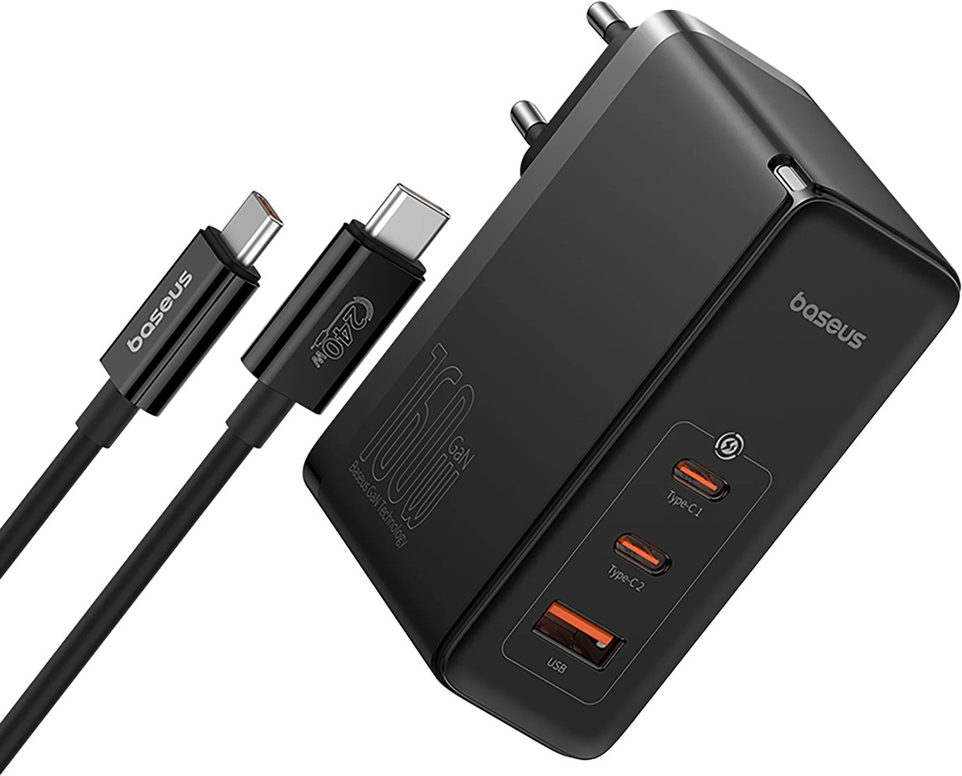 Сетевое зарядное Baseus GaN5 Pro Digital Fast Charger 2C+U 160W P10110825113-00
