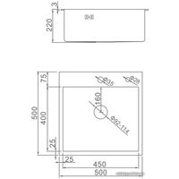 Кухонная мойка Gerhans K35050B (графит)