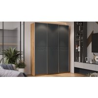 Шкаф-купе Трия Оскар Скания Т2 1800 268681 (ручка серебро/дуб крафт золотой/серый графит/графит матовый)