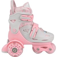 Роликовые коньки Cosmoride Honey + набор защиты (р-р 27-30, белый/розовый)
