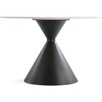 Кухонный стол Halmar Garet 120/76 (белый мрамор/черный)