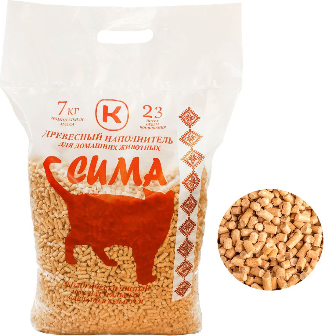 

Наполнитель для туалета Сима Древесный наполнитель 7 кг