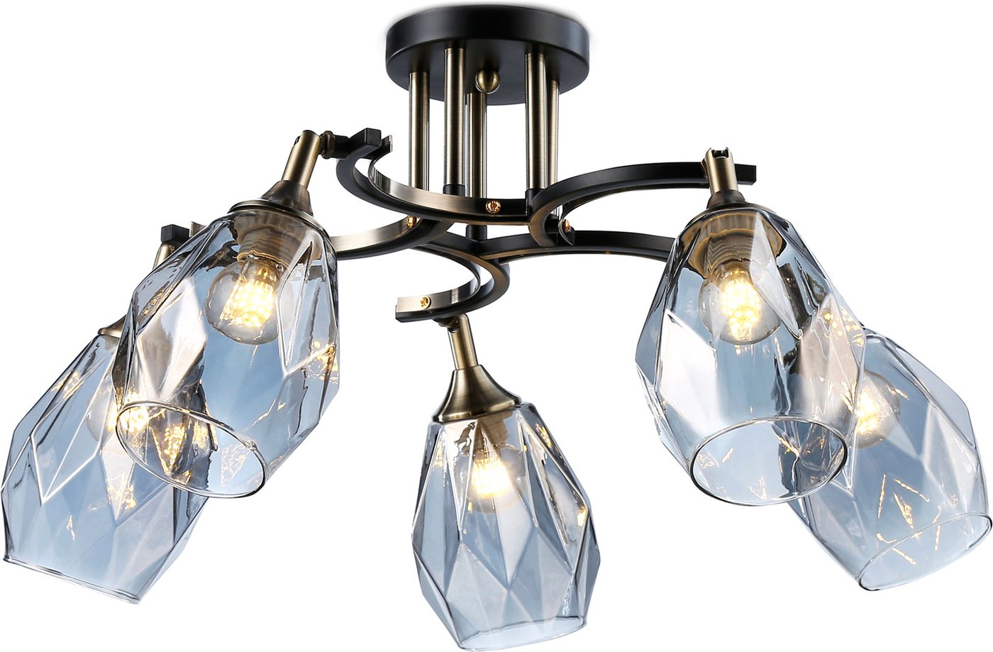 

Люстра средней высоты Ambrella light TR303039/5 SB/BK/SM (бронза/черный/дымчатый)