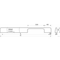  AKS скоба алюм. ORION 768/800 черный матовый,