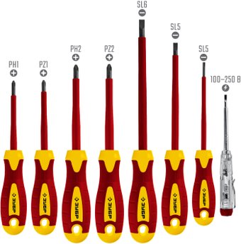 Набор отверток Зубр Профи Электрик 25268 (8 предметов)