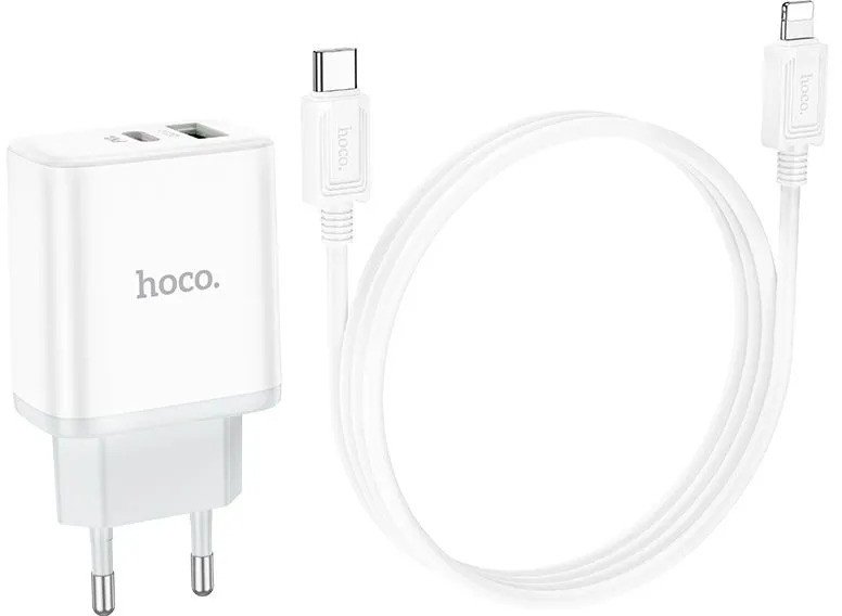 

Сетевое зарядное Hoco C105A Lightning (белый)