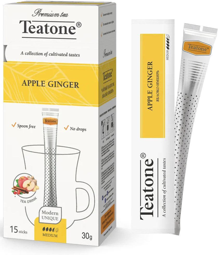 

Фруктовый чай Teatone Apple Ginger - Яблоко Имбирь 15 стиков