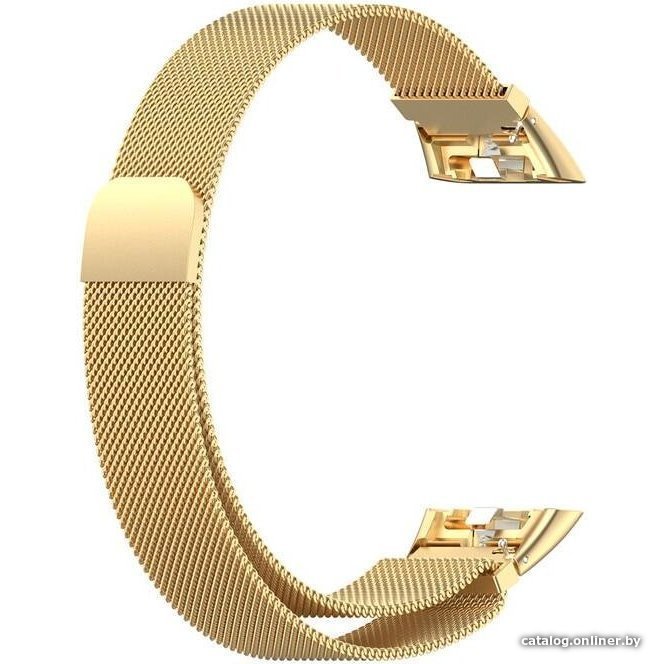 Браслет Rumi Milanese loop металлический для Huawei Band 6 / Honor Band 6 (золотистый)