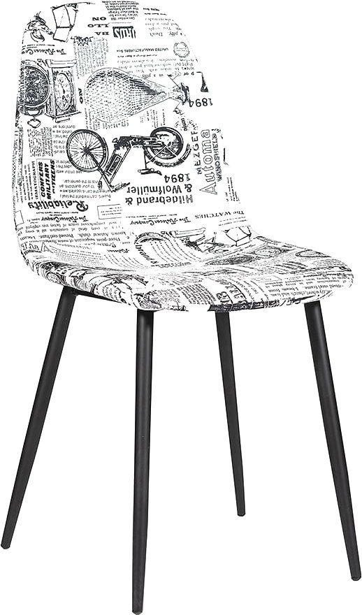 

Стул TetChair Allen mod. DС409 (черно-белый принт ретро/черный)