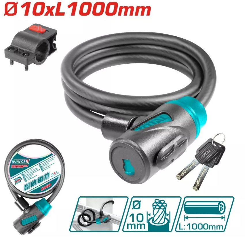 

Тросовый велосипедный замок Total TBK11010