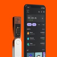 Аппаратный криптокошелек Ledger Nano X (оранжевый/прозрачный)