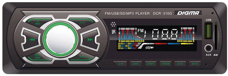 

USB-магнитола Digma DCR-310G