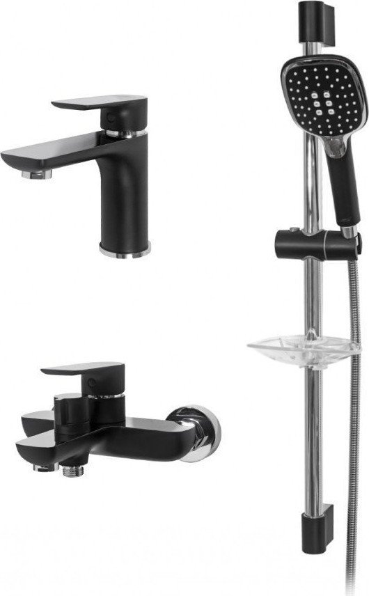 Комплект смесителей Hansberge H7099 (черный хром)