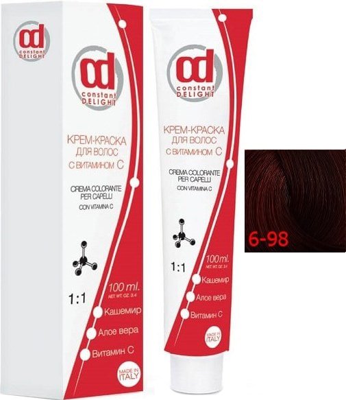 

Крем-краска для волос Constant Delight Crema Colorante с витамином С 6/98 темно-русый фиолетово-красный