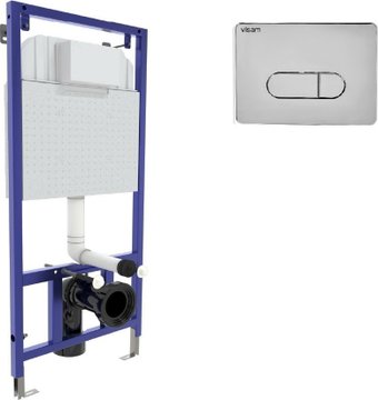 Инсталляция для унитаза Visam Slim 525 с кнопкой D3 EX-040233 (хром глянец)