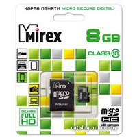 Карта памяти Mirex microSDHC (Class 10) 8GB (13613-AD10SD08)