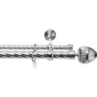 Карниз для штор Sundays Home Шайн Одеон 25мм+16мм двухрядный (хром, 2м)