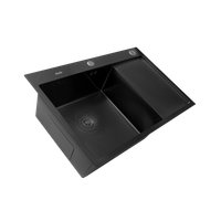 Кухонная мойка Astir Decor PVD Black C78x51BL (с сифоном, дозатором и коландером)