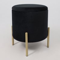 Пуфик AksHome Boot (черный велюр/золото)