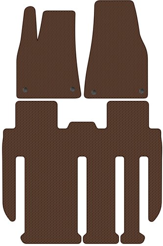 Комплект ковриков для авто Alicosta Tesla Model X (suv / 7 местная с рельсовым креплением сидений) 2015 - Н.В. (коричневый, сота)