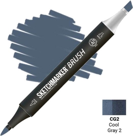 

Маркер художественный Sketchmarker Brush Двусторонний CG2 SMB-CG2 (прохладный серый 2)