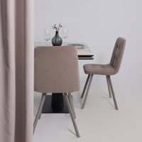 Кухонный стол Lepremo AV 2119 МДФ+керамика раздвижной 1200-1800x800 (белый глянцевый Pandora/черный)