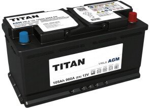 Автомобильный аккумулятор Titan AGM R+ (105 А·ч)