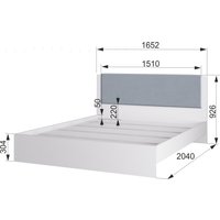 Кровать Аквилон Акцент №16М 160x200 (белое сияние/веллюкс 49)