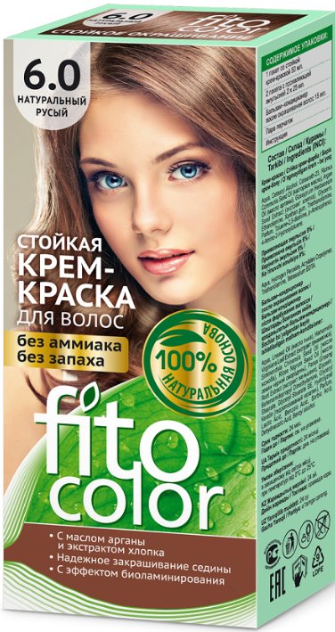

Крем-краска для волос Фитокосметик Fitocolor 6.0 натуральный русый 115 мл
