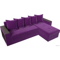 Угловой диван Лига диванов Дубай лайт правый 114171 (микровельвет фиолетовый)