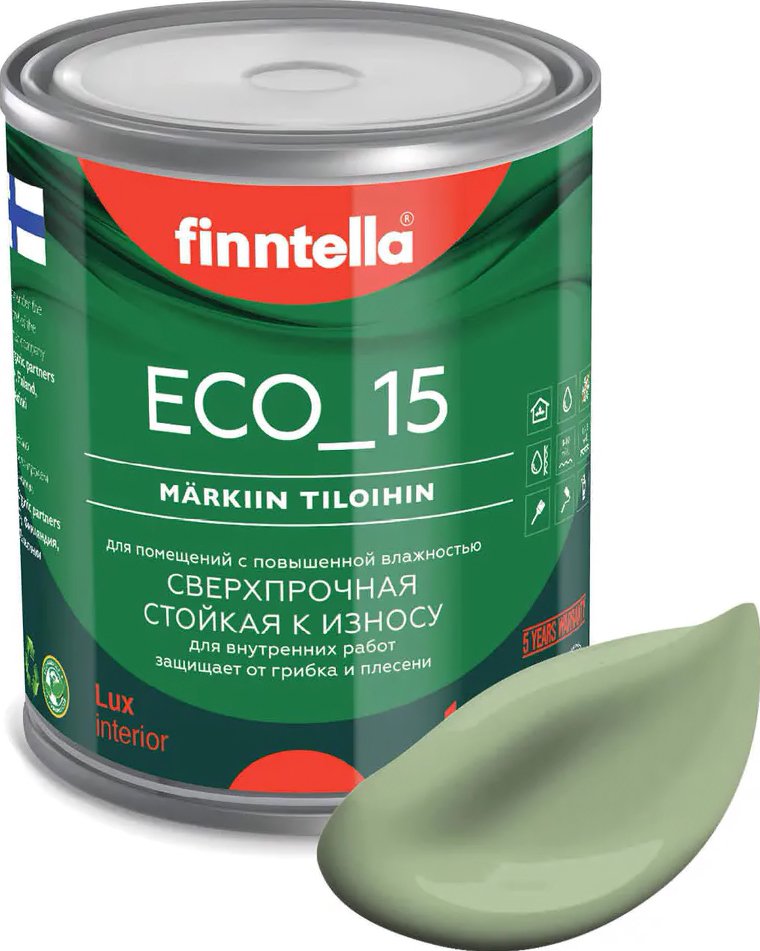 

Краска Finntella Eco 15 Sypressi F-10-1-1-FL026 0.9 л (светло-зеленый)