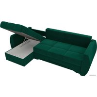 Угловой диван Лига диванов Сатурн 101047 (левый, велюр, зеленый)