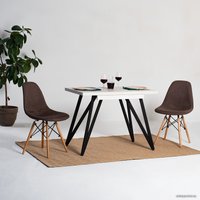 Кухонный стол Millwood Женева 3 Л раздвижной 100-140x60x76 (дуб белый Craft-мет. черн.)